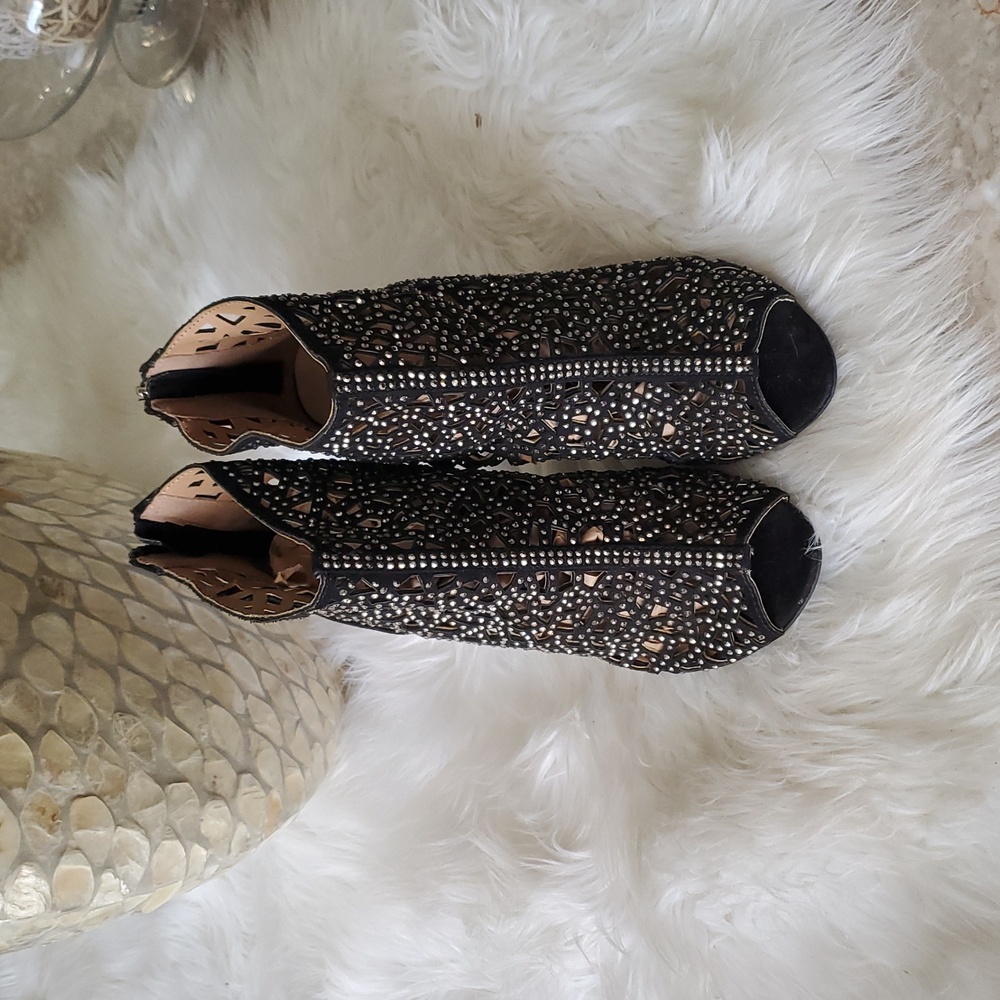Zigi soho black studded open toe bootie size 7.5 - Picture 4 of 17